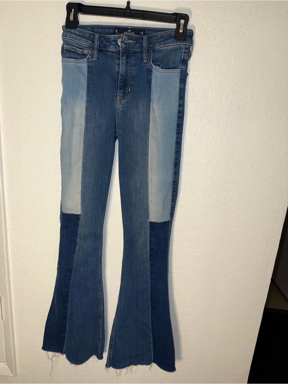 Hollister Two-Tone Blue Patchwork Flare Jeans